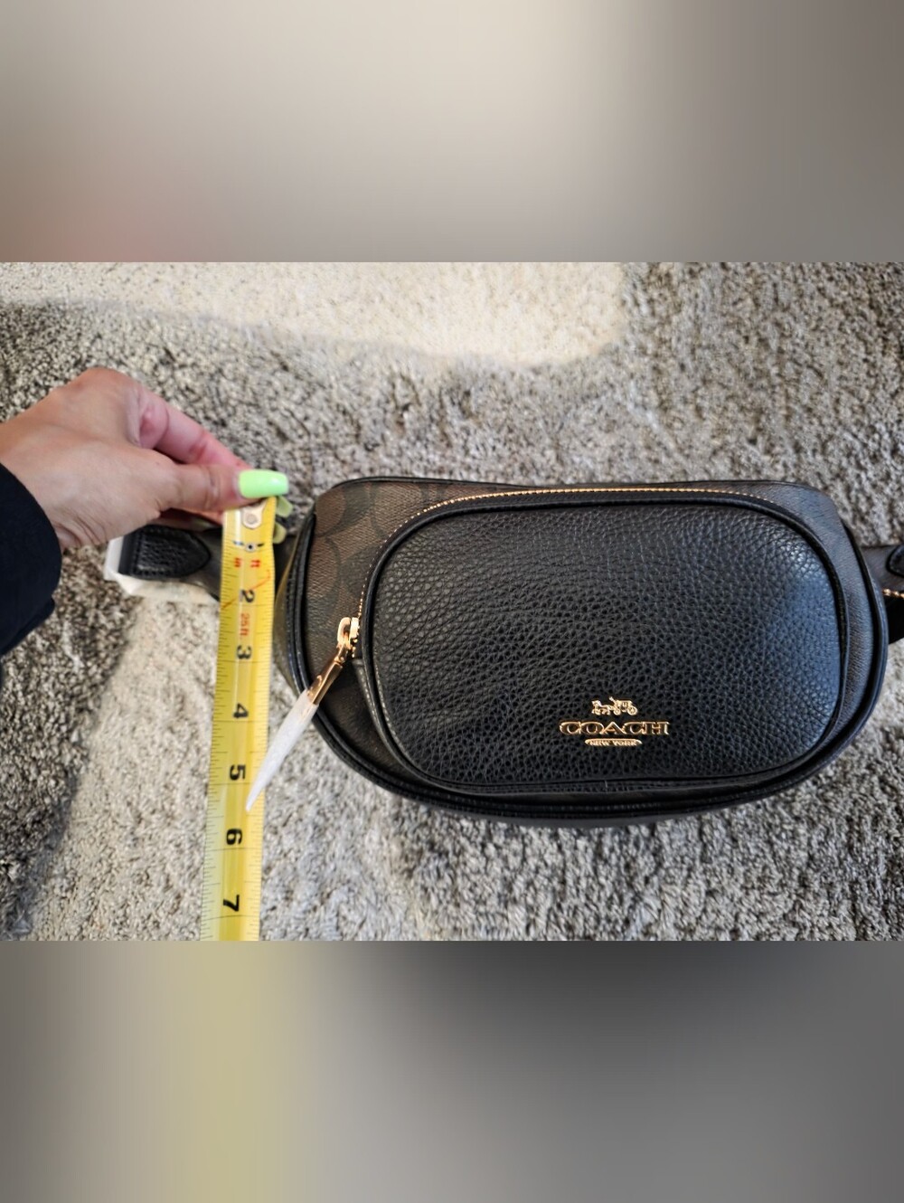 COACH Black Sig Court Belt Bag NWT - Picture 6 of 7